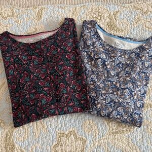 2 Long Sleeve, Scoop Neck, 100% Cotton, Croft & Barrow T-Shirts, Size XL